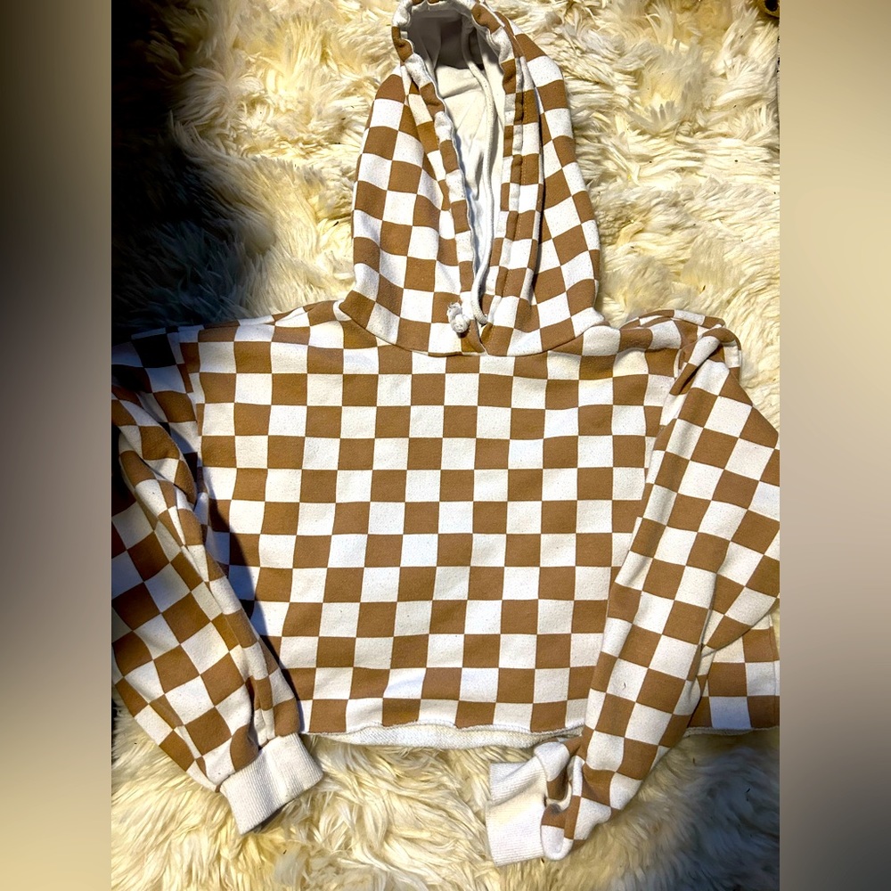 Forever 21 checkered crop sweater sz S